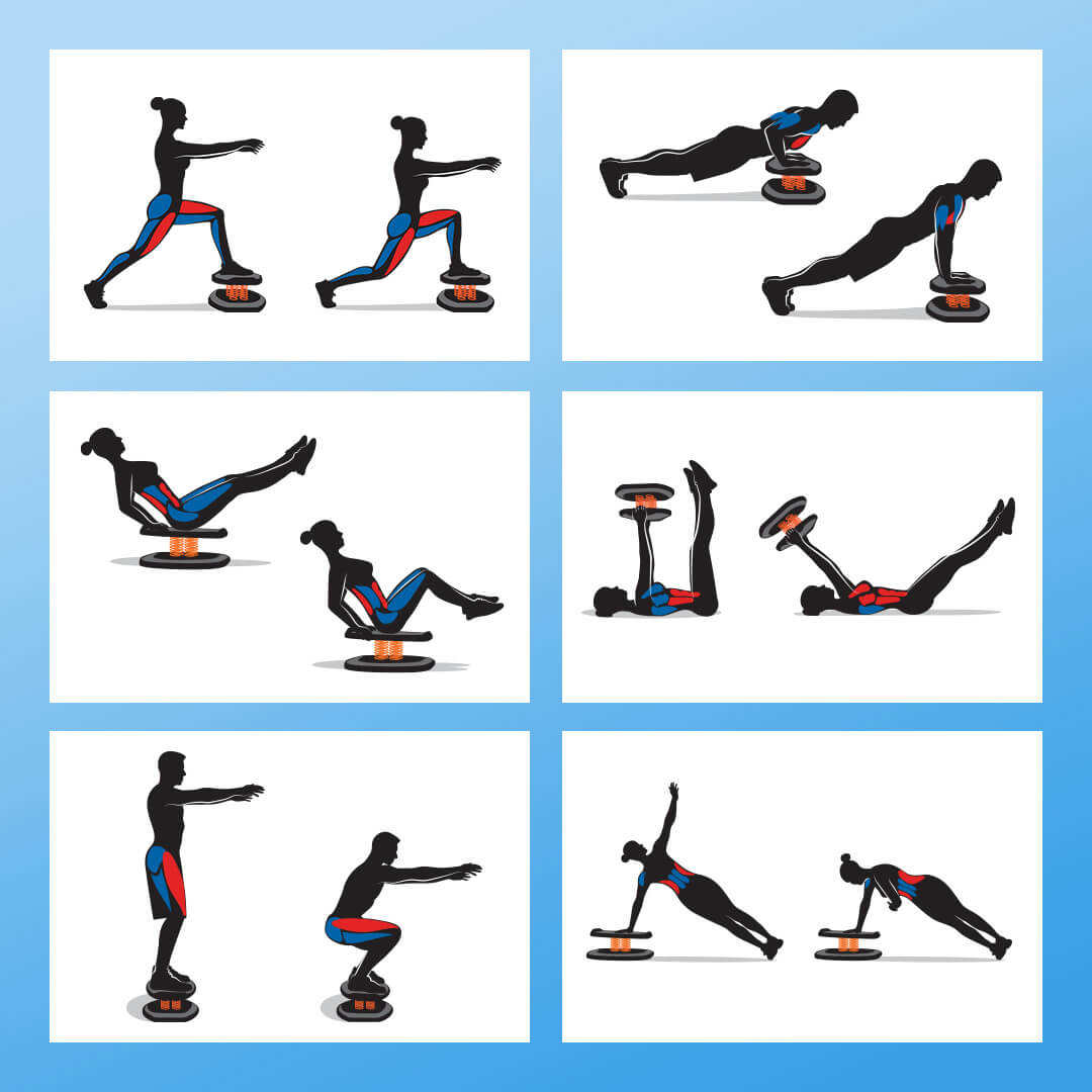 StrongBoard Balance full-body muscle group workout chart