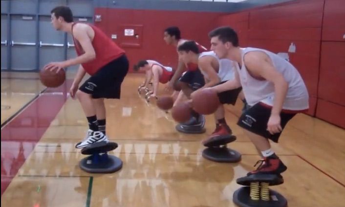 Basketball on balance boards