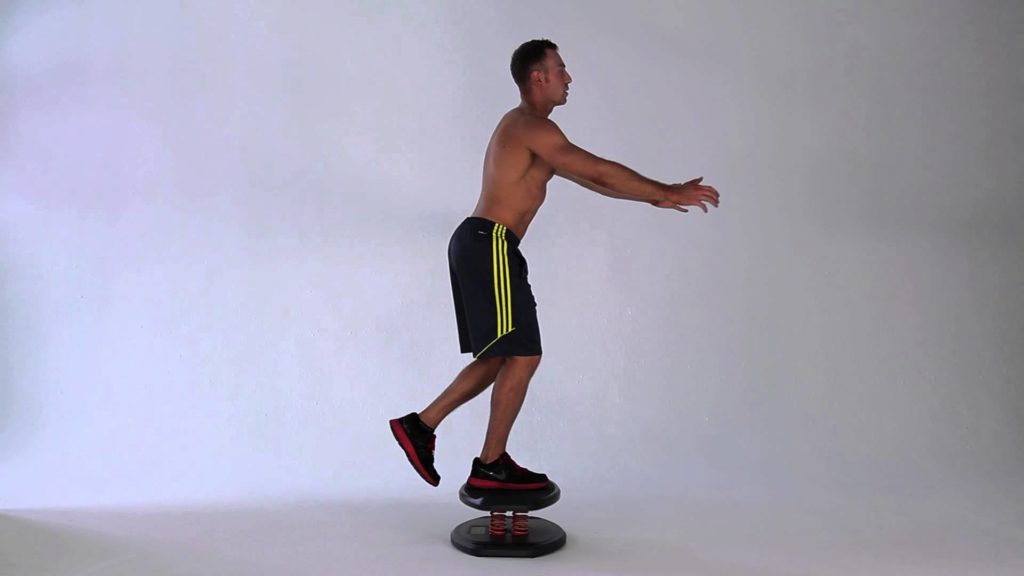 StrongBoard Balance Board Single Leg Squats
