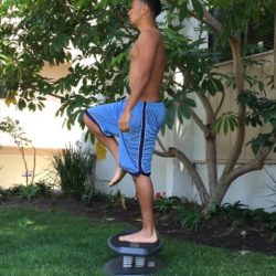 StrongBoard Balance Board Step Ups with Front Heel Dip Leg Workout
