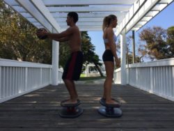 StrongBoard Balance Board Medicine Ball Rotation