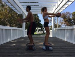 StrongBoard Balance Board Medicine Ball Rotation