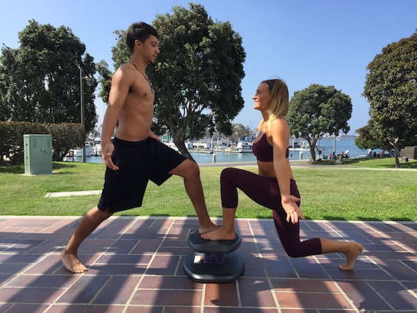 StrongBoard Balance Board Double Lunge Seesaw Partner Workout