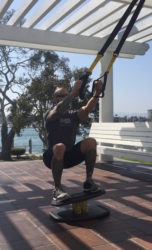 StrongBoard Balance Board Teeter Totter Squats with TRX