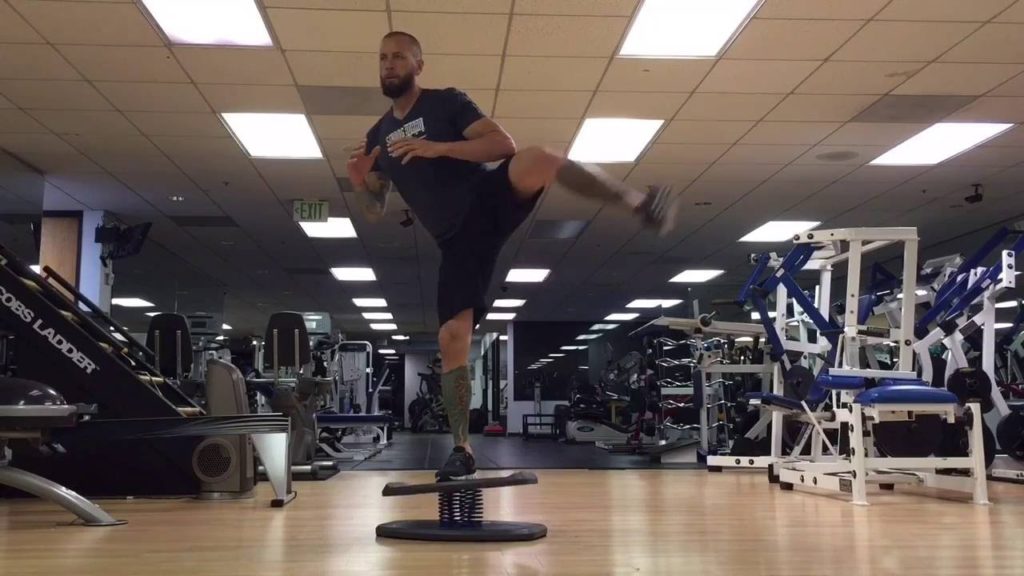 Step Up with Lateral Kick Workout for Rock Hard Ass and Sculpted Thighs on StrongBoard Balance