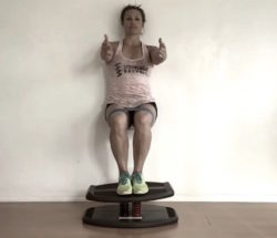 Shred Fat with Static Squats with Band Abduction on StrongBoard Balance Board