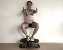 Shred Fat with Static Squats with Band Abduction on StrongBoard Balance Board
