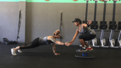 Best Partner Workout For Building Muscle Surfer Lunge with Partner Plank Clap on StrongBoard Balance Board