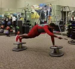 Build Upper Body Strength While Burning Fat Fast with Plank Cable Row with Knee Kick on StrongBoard Balance Board