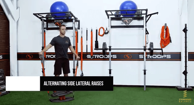 Alternating Side Lateral Raise Using StrongStrap By Stroops For StrongBoard