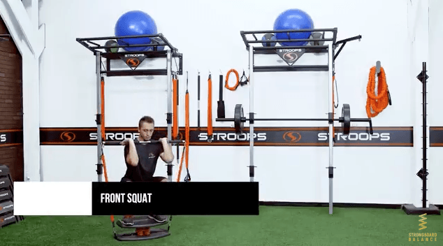 Front Squat Using StrongStrap By Stroops For StrongBoard