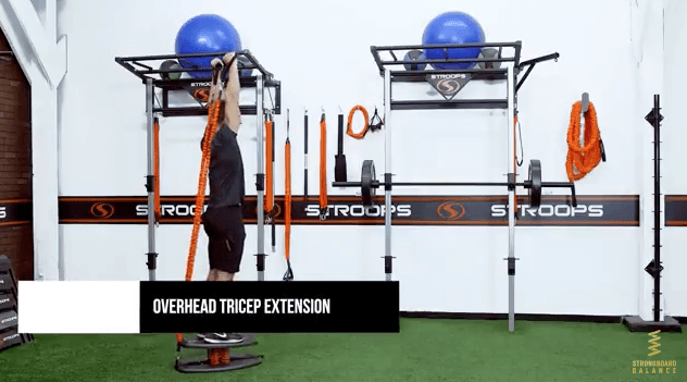 Narrow Overhead Tricep Extension Using StrongStrap By Stroops For StrongBoard