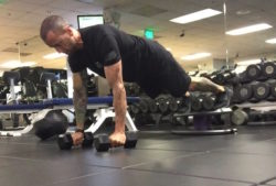 Best Move for Upper Body Toning Reverse Alternating DB Plank Rows on StrongBoard Balance Board